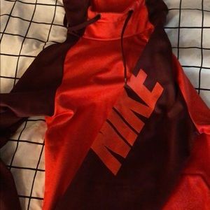 red and maroon nike hoodie